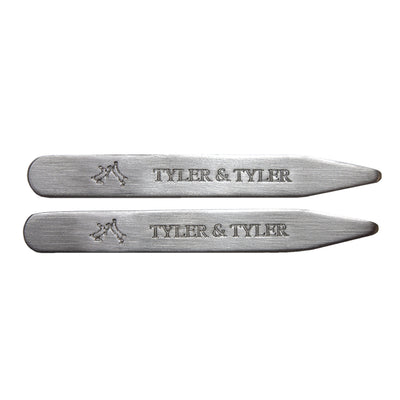 TYLER & TYLER Stainless Steel Collar Stays Sparring Hares
