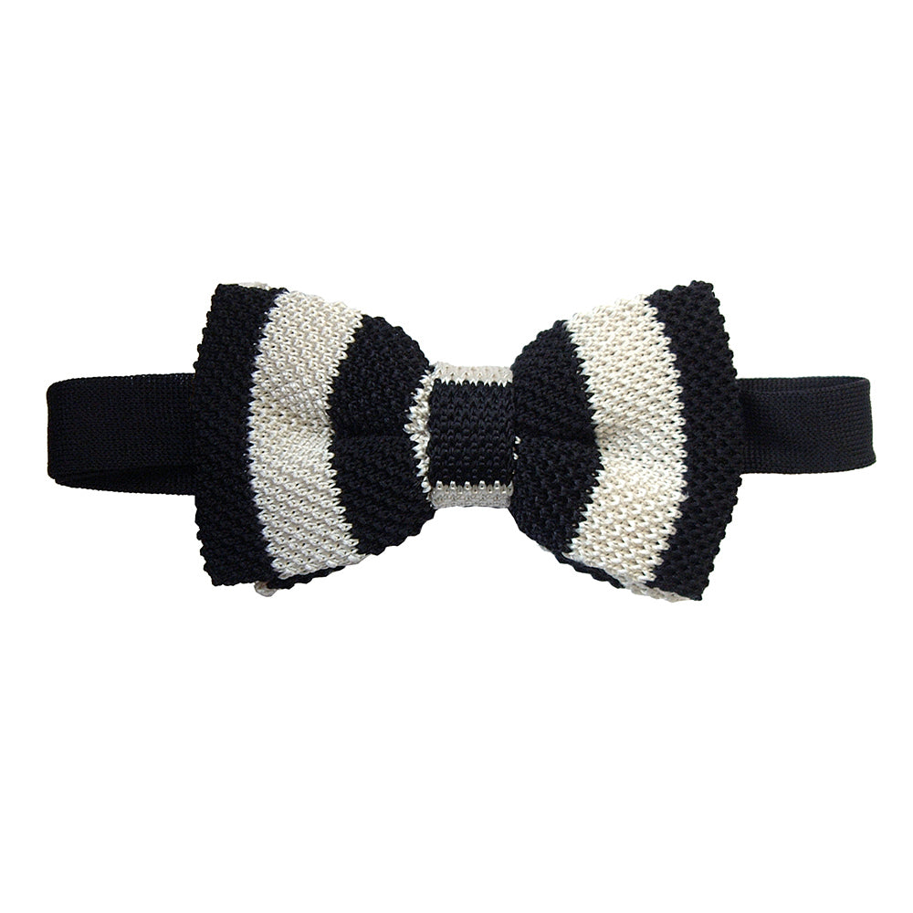 knitted black bow tie