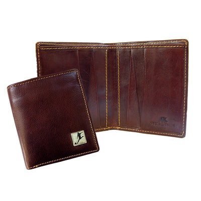 TYLER & TYLER Real Brown Leather Jeans Wallet Football