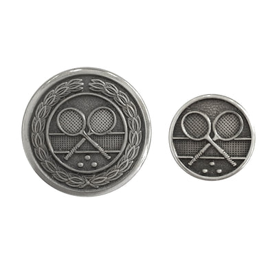 TYLER & TYLER Blazer Buttons Tennis Antique Silver Large and Small