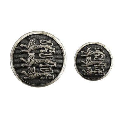 TYLER & TYLER Blazer Buttons Three Lions Antique Silver Large and Small