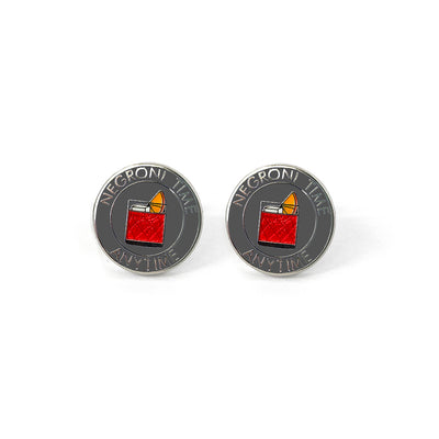 TYLER & TYLER Capsule Negroni Time Anytime Grey Cufflinks Front