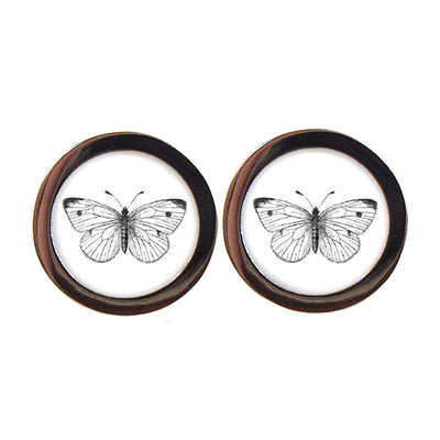 TYLER & TYLER Capsule Two-Tone Cufflinks Cabbage White Butterly Front