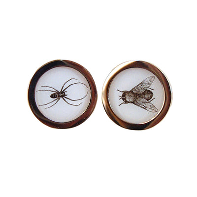 TYLER & TYLER Capsule Two-Tone Cufflinks Spider and Fly Front