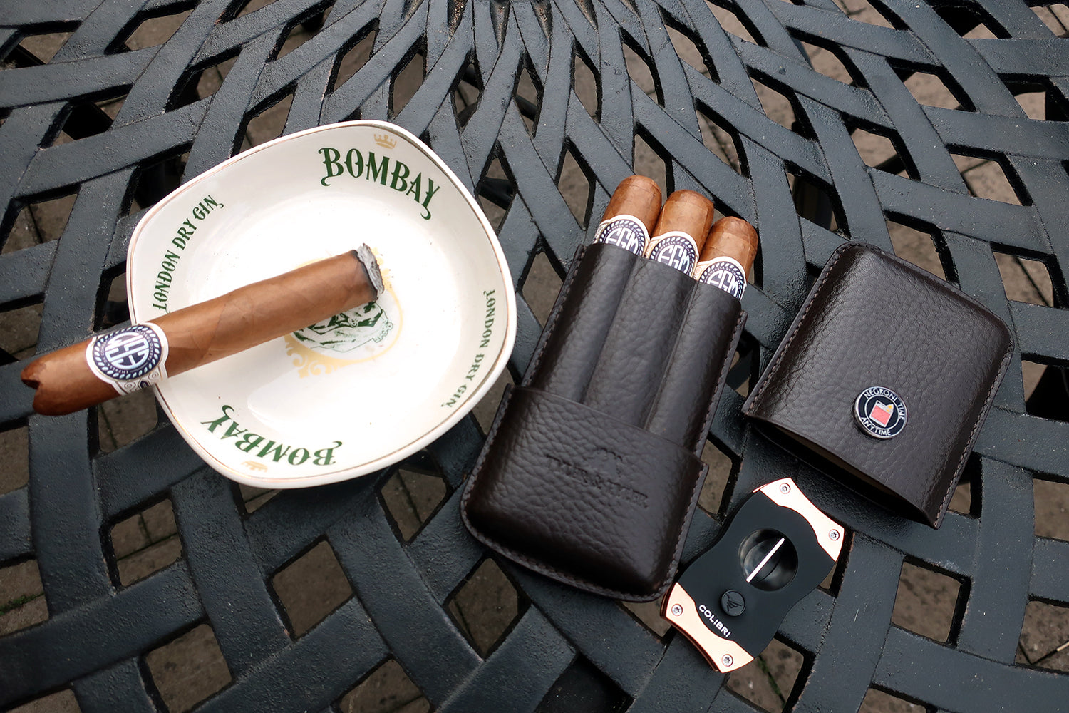 TYLER & TYLER Luxury Real Leather Cigar Case Negroni Time Anytime