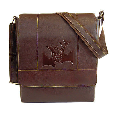 TYLER & TYLER Luxury Real Leather Messenger Bag Rutting Stags