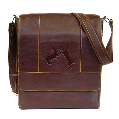 TYLER & TYLER Luxury Real Leather Messenger Bag Sparring Hares