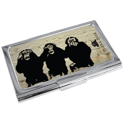 TYLER & TYLER Metal Business Card Holder 3 Wise Monkeys