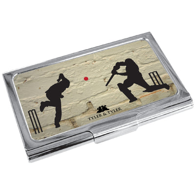 TYLER & TYLER Metal Business Card Holder Howzat Cricket