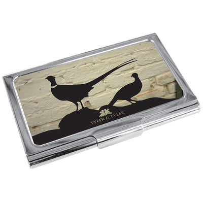 TYLER & TYLER Metal Business Card Holder Pheasant