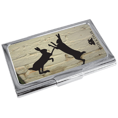 TYLER & TYLER Metal Business Card Holder Sparring Hares