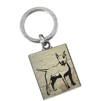 TYLER & TYLER Metal Key Ring Bullseye Dog
